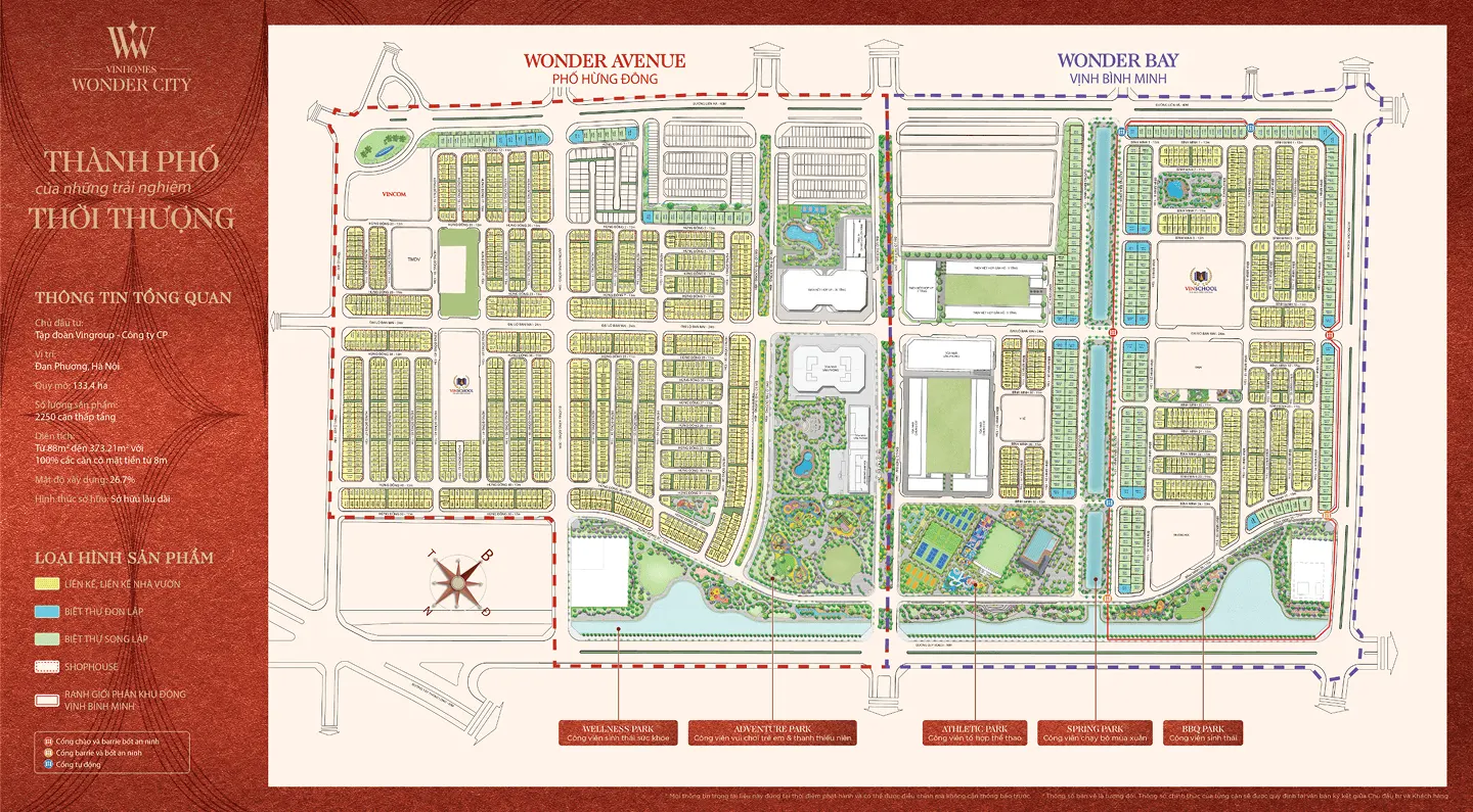 Tổng mặt bằng Vinhomes Wonder City Đan Phượng
